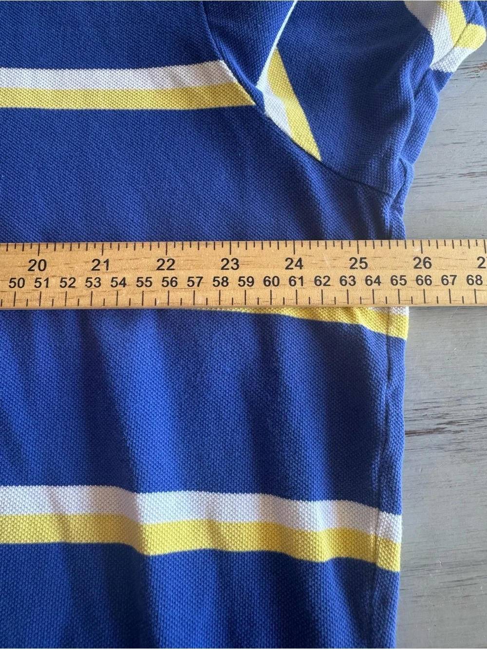 Polo Ralph Lauren Blue Yellow Striped Cotton Polo Shirt Men’s XXL (Read Desc)
